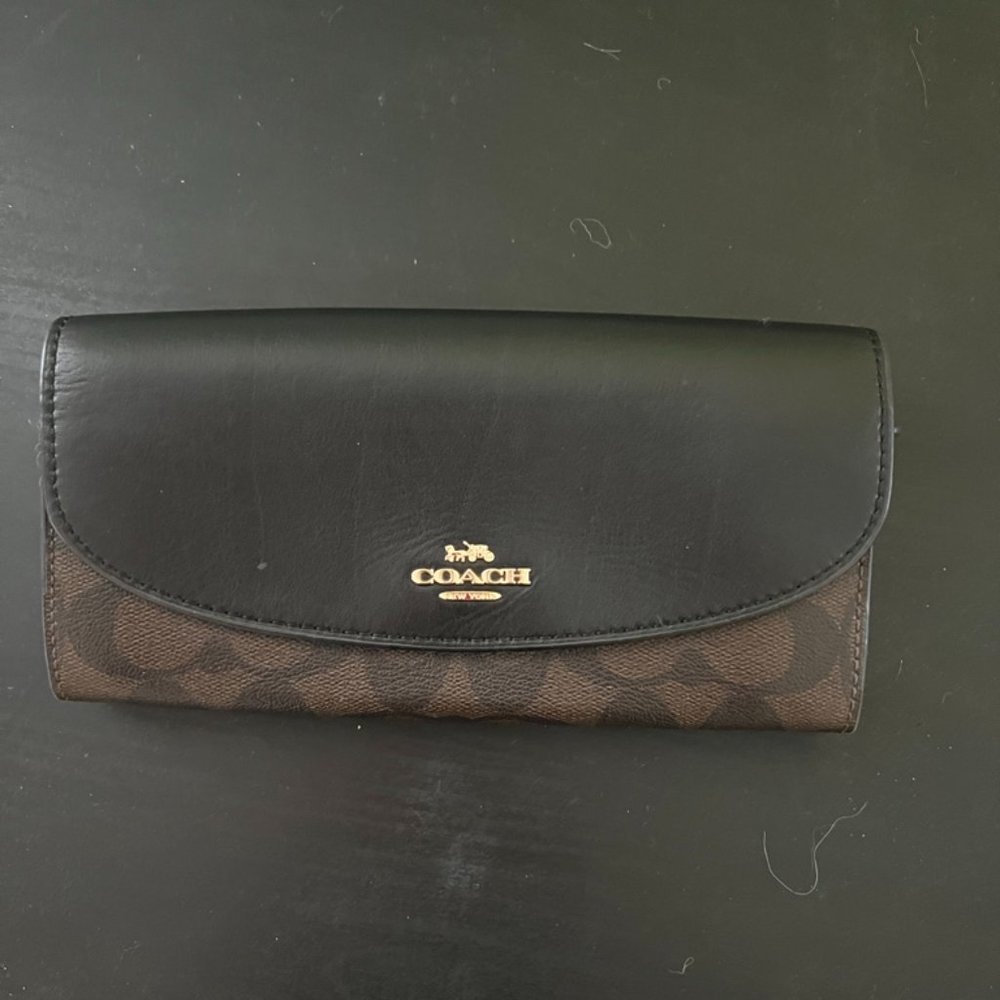 Black/Brown leather Coach wallet